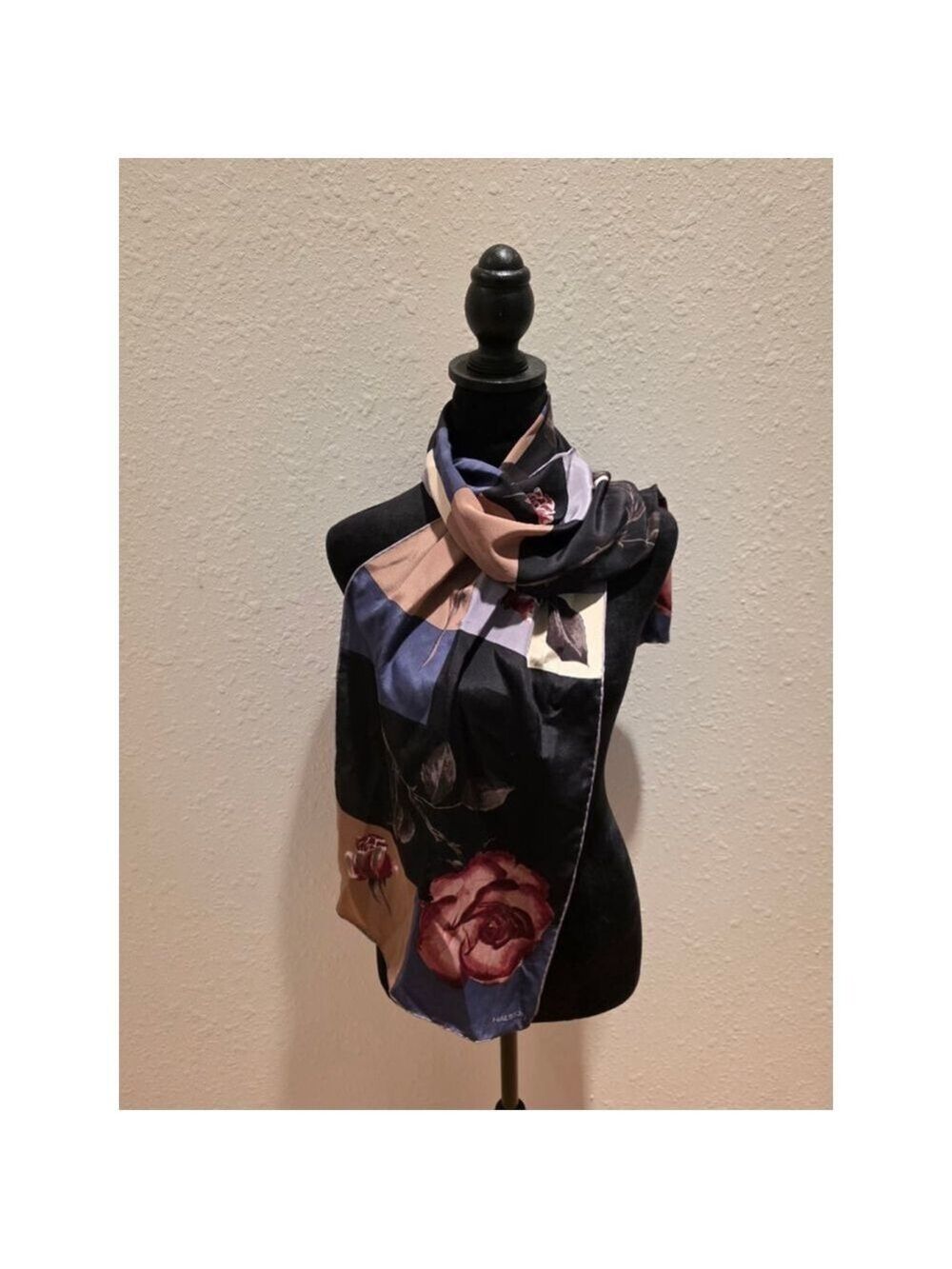 Women's HALSTON lifestyle One Size Black Multicolor Floral Scarf